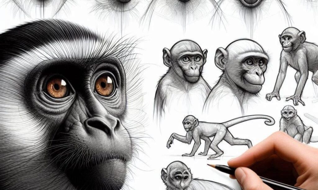 Step-by-Step Guide for Drawing:uqp7yroofp0= monkey