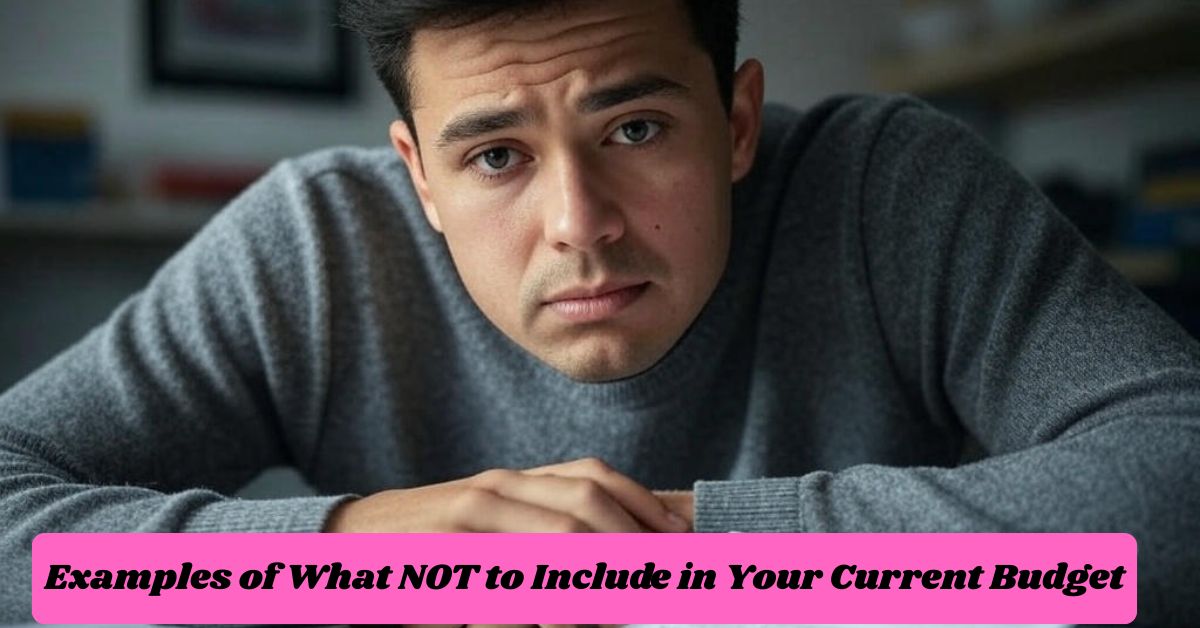 Examples of What NOT to Include in Your Current Budget Examples of What NOT to Include in Your Current Budget