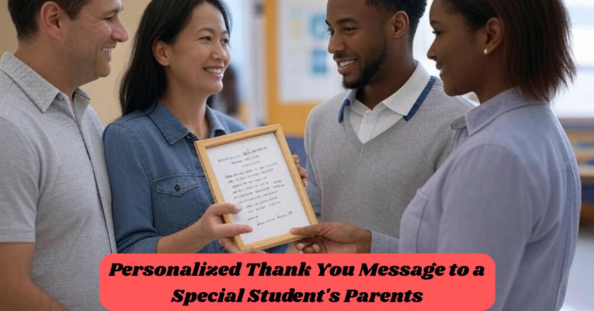 Personalized Thank You Message to a Special Student's Parents Personalized Thank You Message to a Special Student's Parents